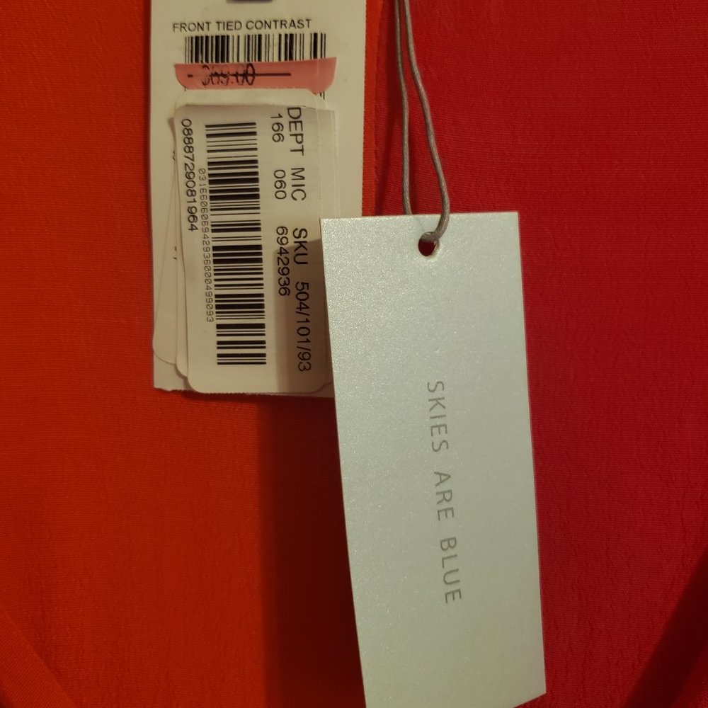 Skies Are Blue Red/Pink Tie Dress NWT - Picture 5 of 6